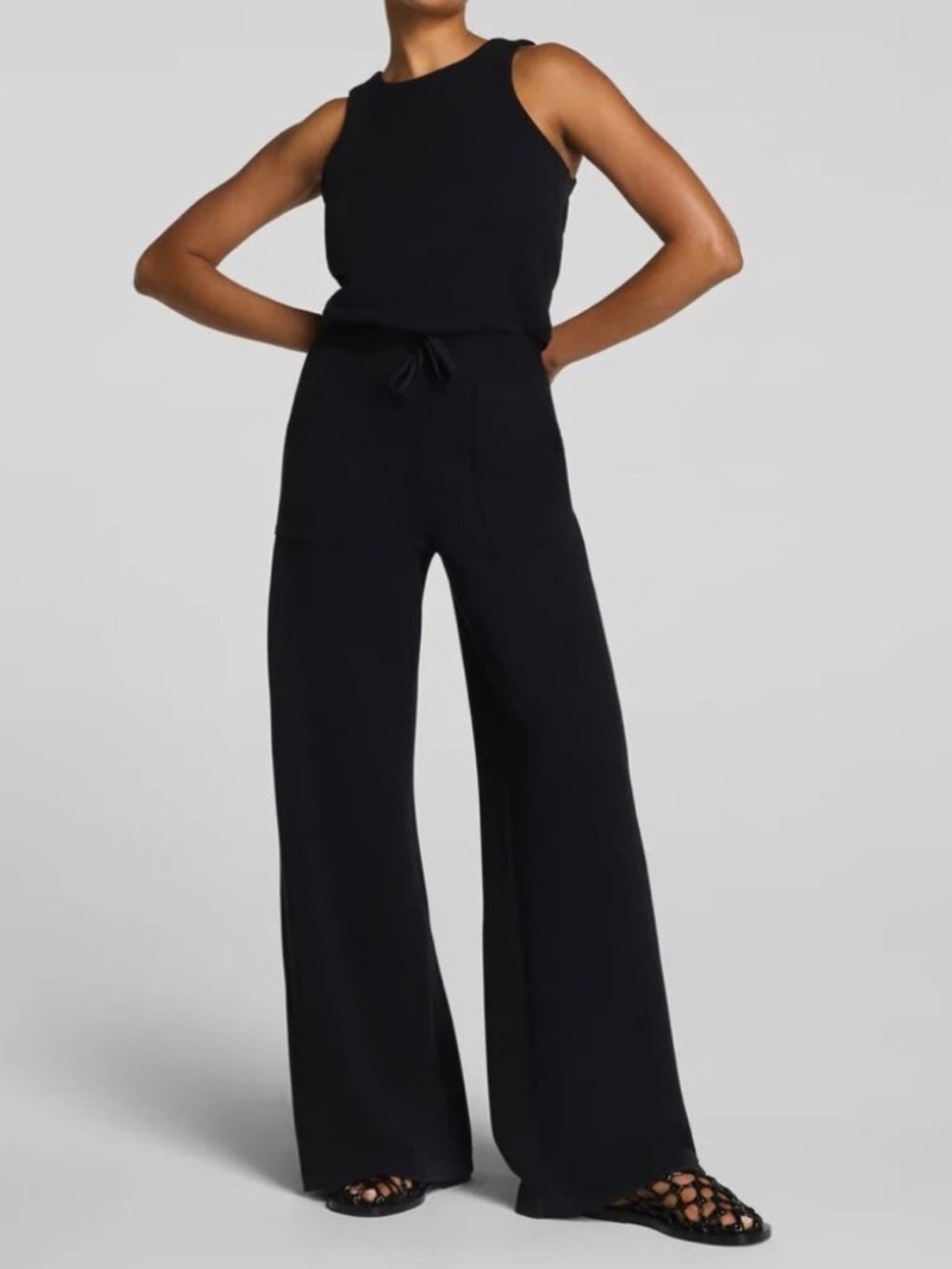 SPANX Black Sleeveless Jumpsuit
